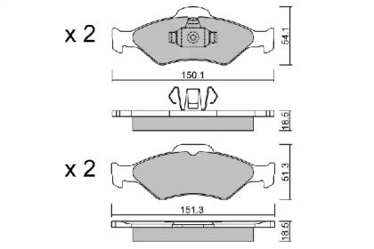 Комплект тормозных колодок (AISIN: BPFO-1012)